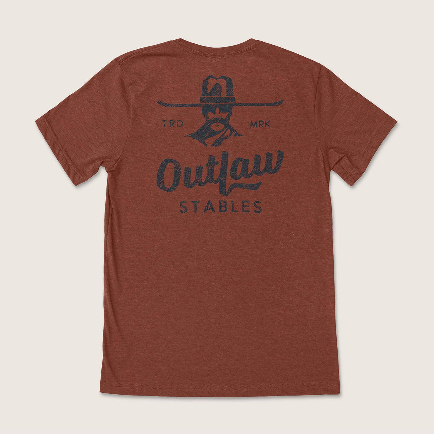 Outlaw Stables Western Graphic Tee: Heather Clay / XL