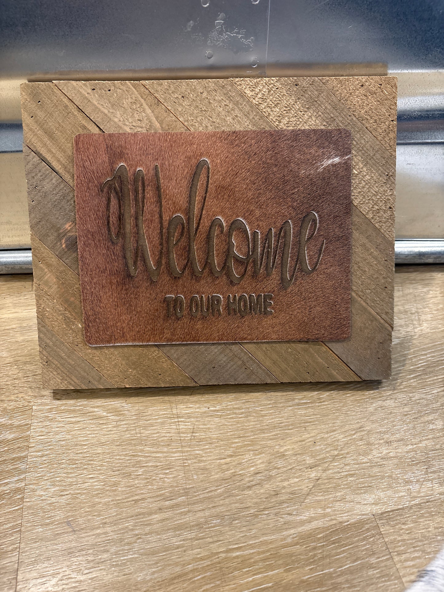Cowhide door hanger