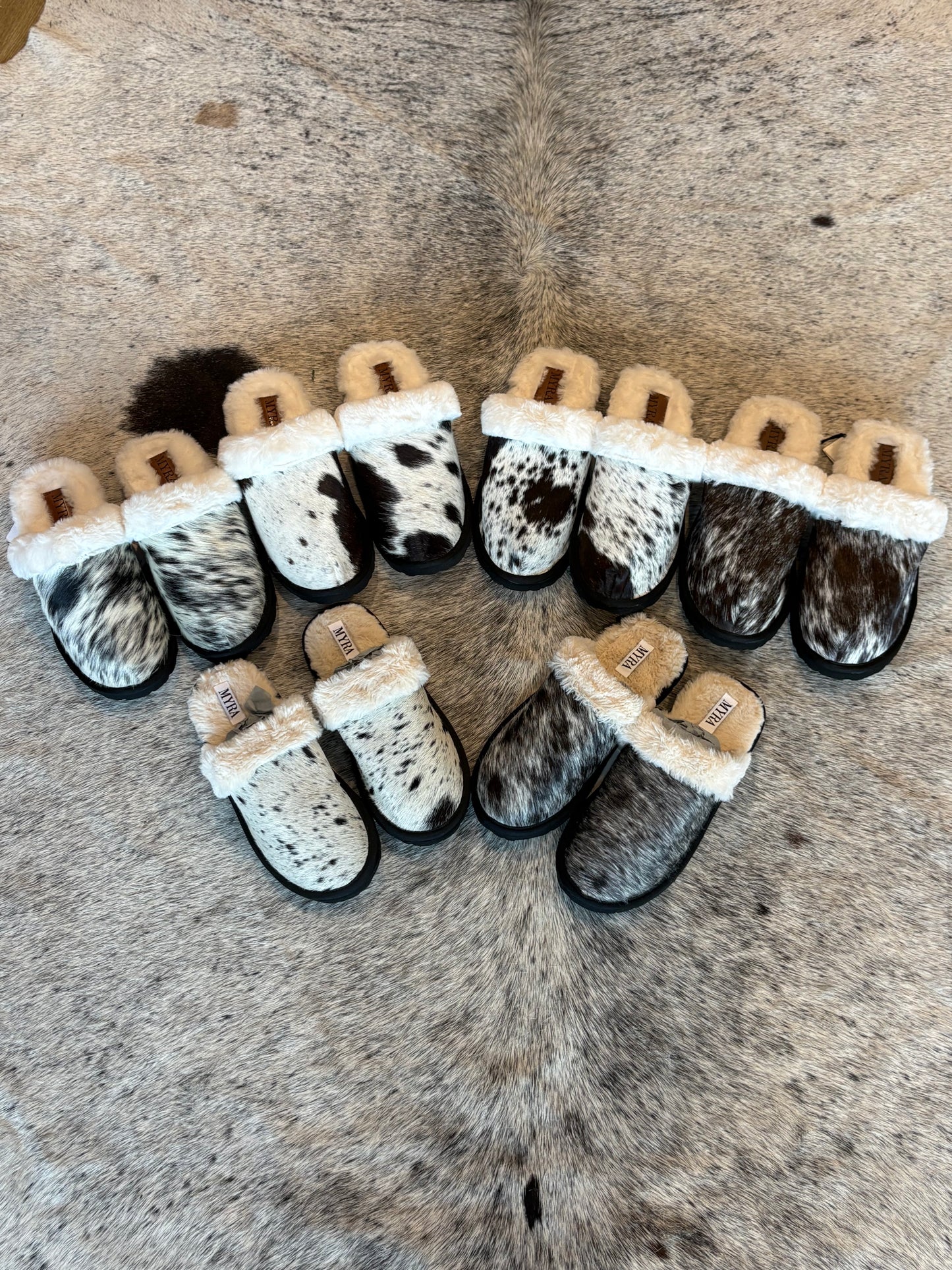 Cowhide slippers