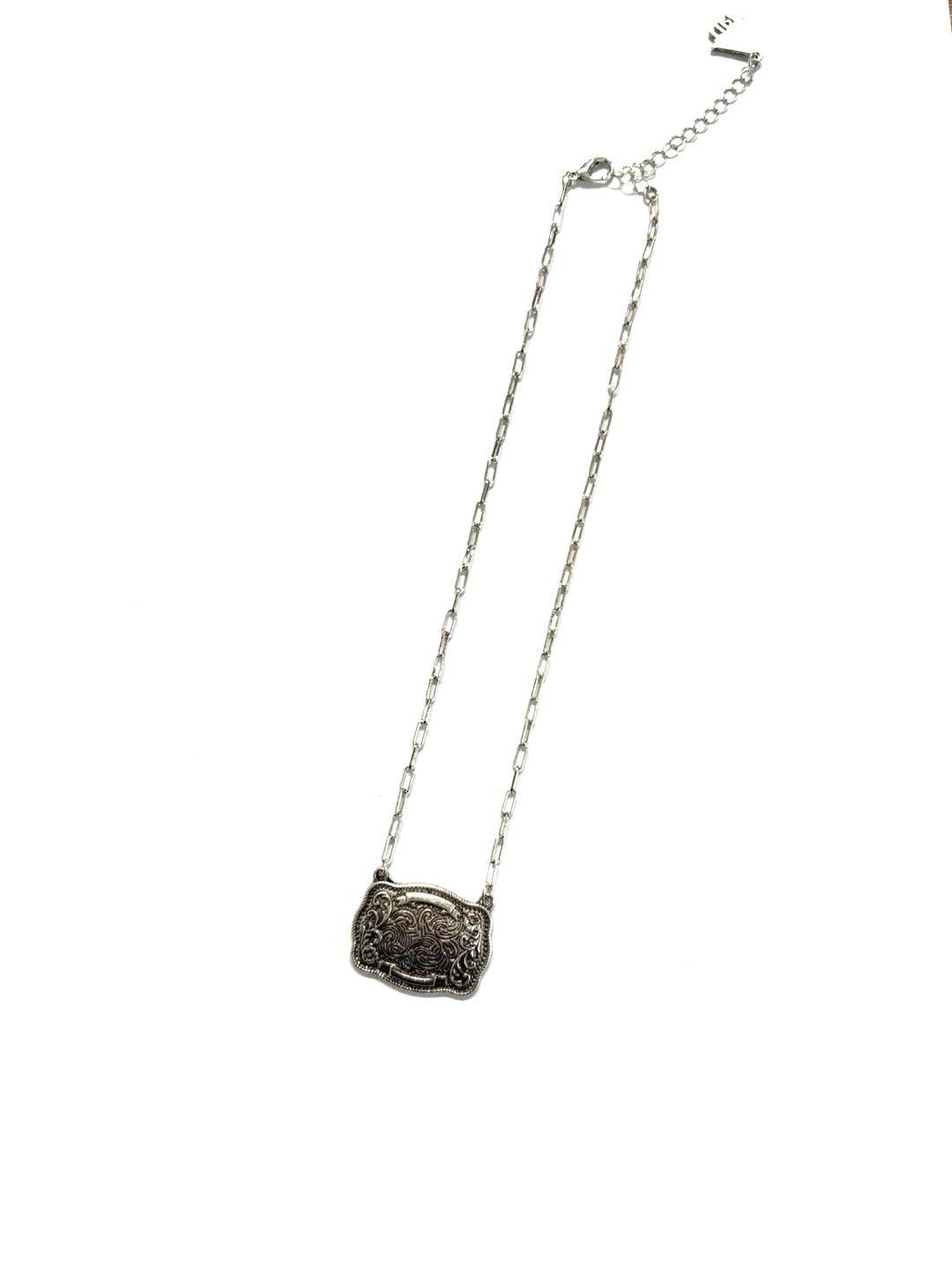 Western Belt Buckle Necklace