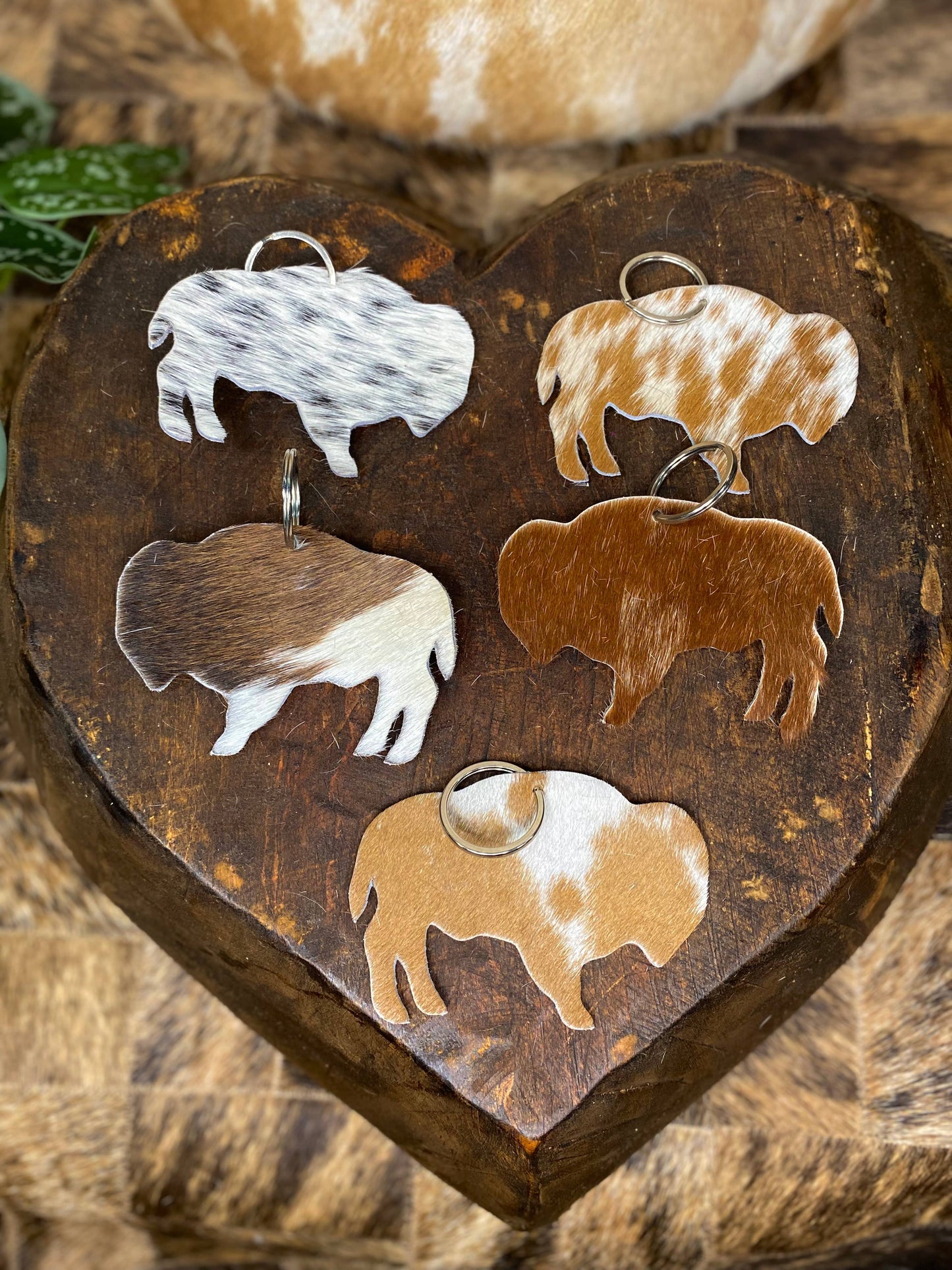 Buffalo Cowhide Keychain