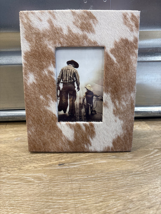 Cowhide picture frame