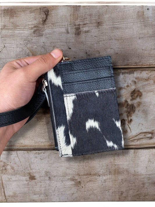 Wristlet Cowhide credit card : Black