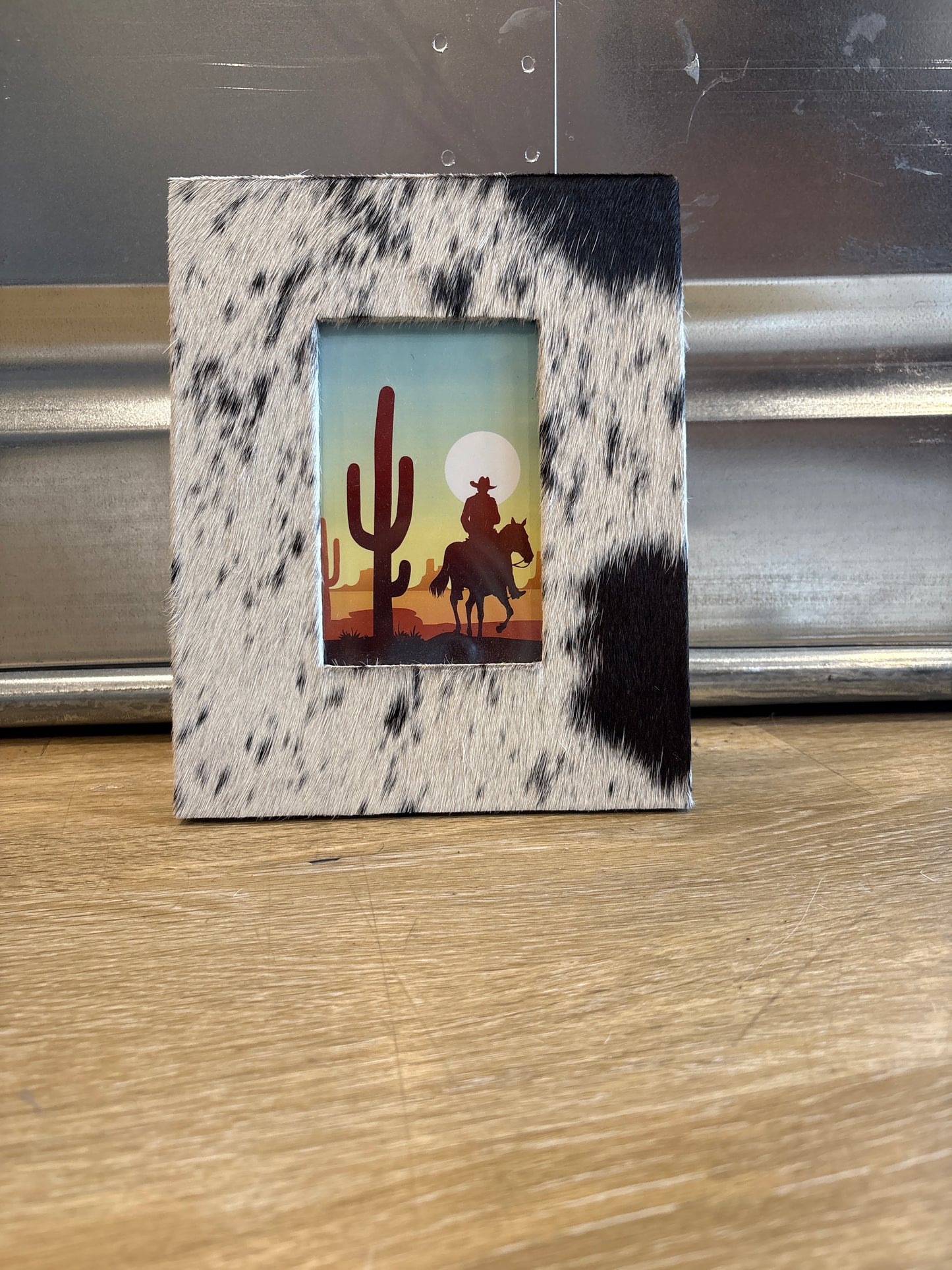 Cowhide picture frame