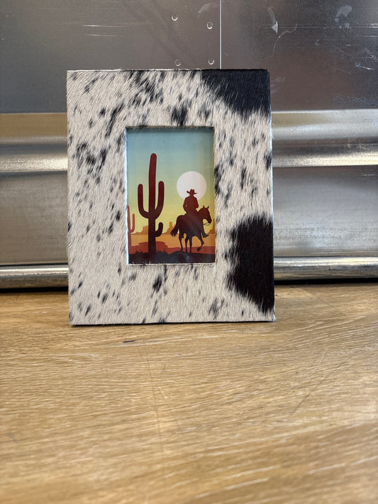 Cowhide picture frame