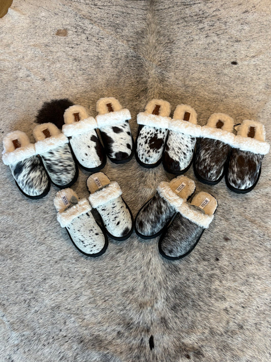 Cowhide slippers