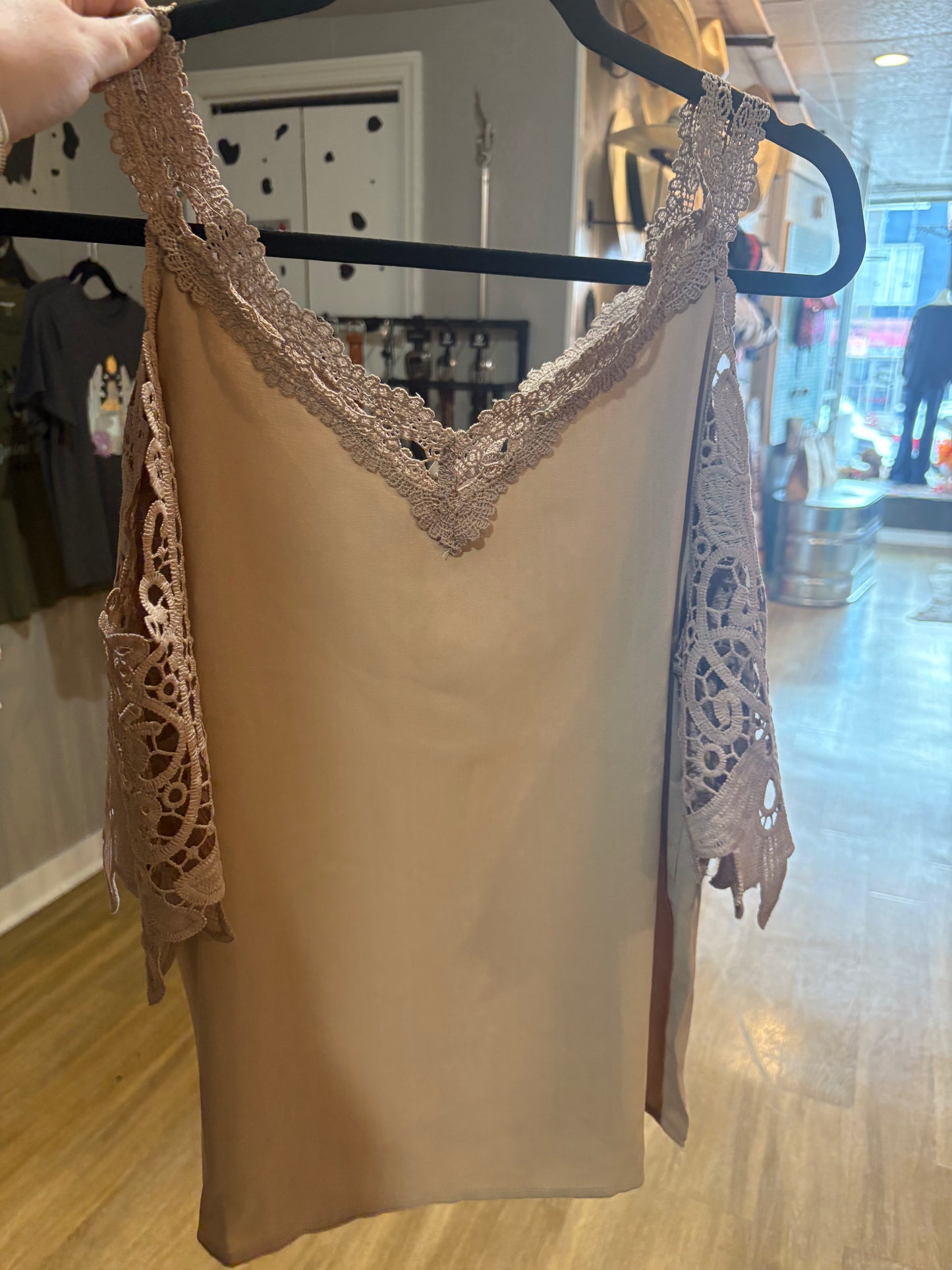 Off the shoulder tank