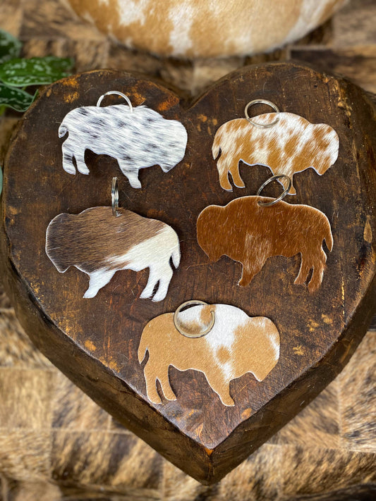 Buffalo Cowhide Keychain
