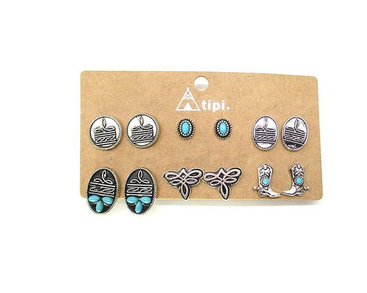 Western Mix 6 Earring Set