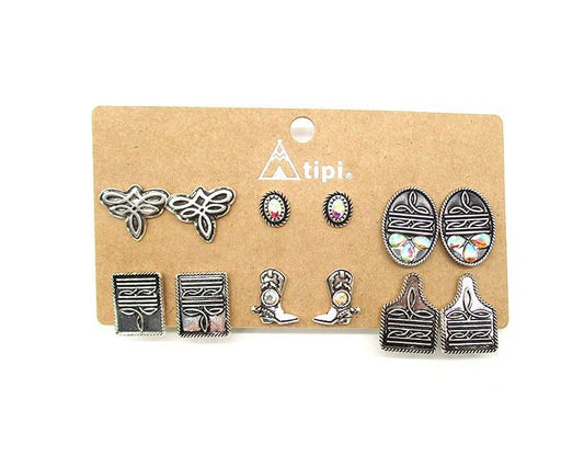 Western Mix 6 Earring Set